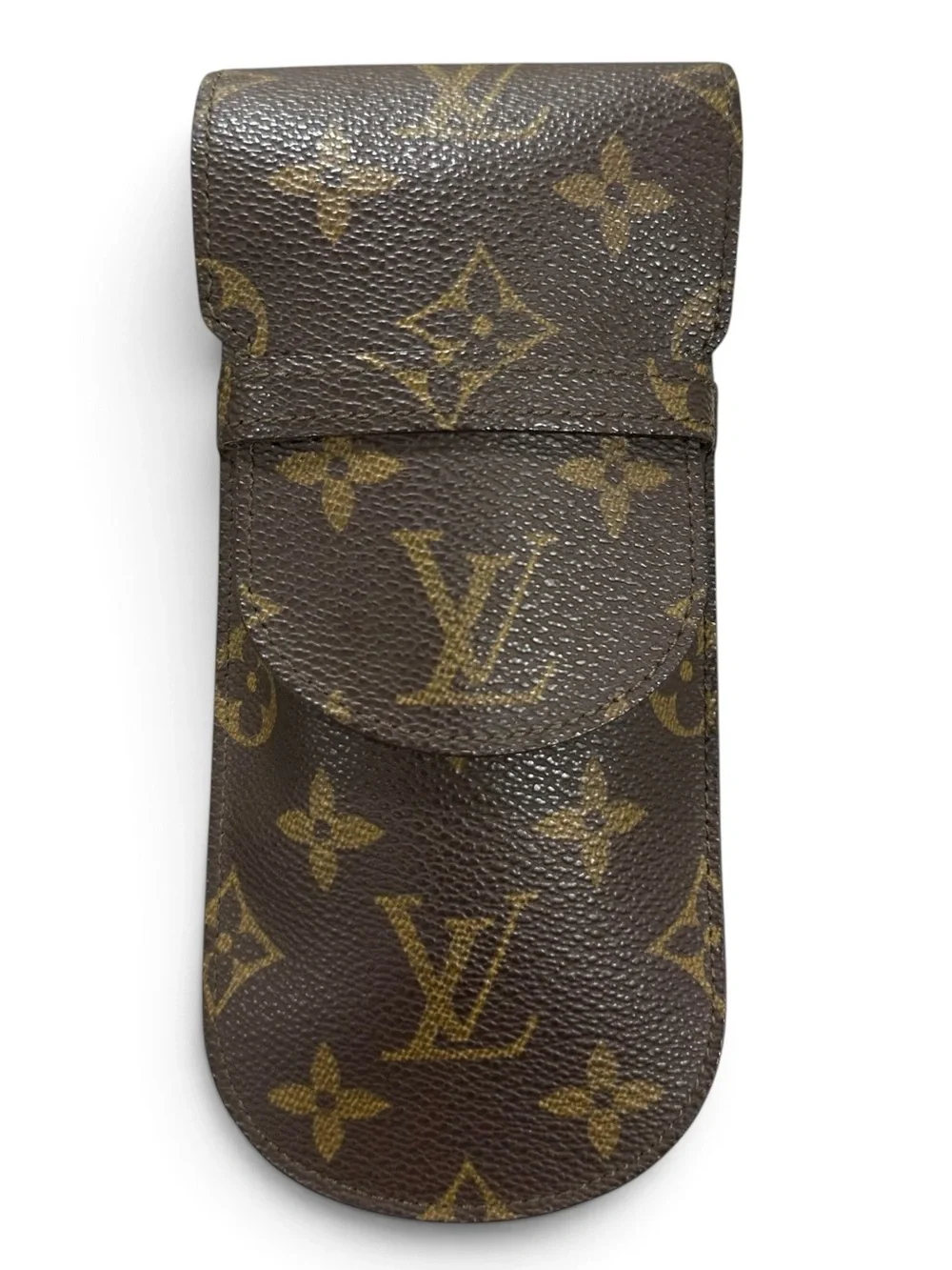 Louis Vuitton Monogram Leather & Olive Green Suede Large Sunglasses Case